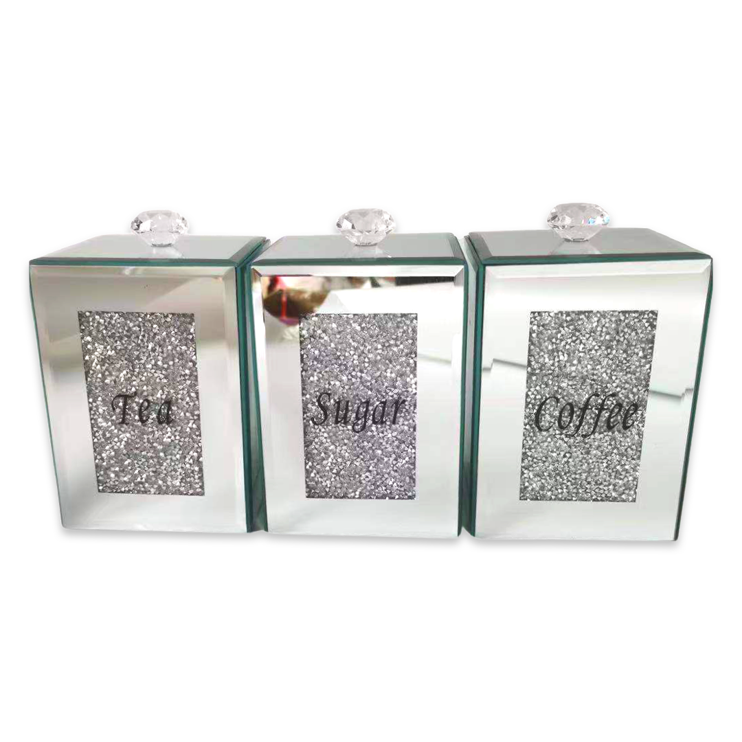 Diamonte Rectangle Jar set (3pcs)