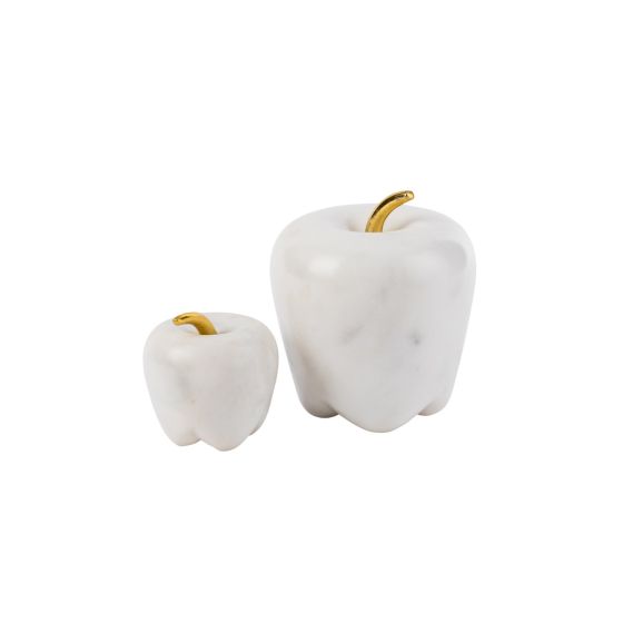 Marble and Gold Stem Apple LARGE 15x10cm