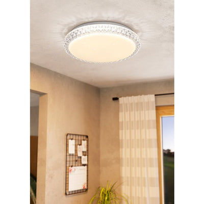 Delilah Oyster 18W LED Tri-col Opal/Crystal Efficiency