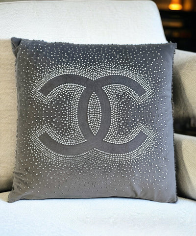 C Logo Glitter Cushion
