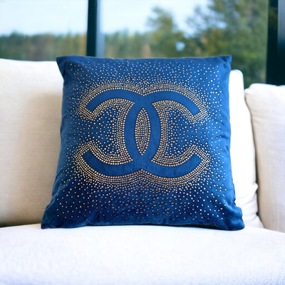 C Logo Glitter Cushion (Gold C)