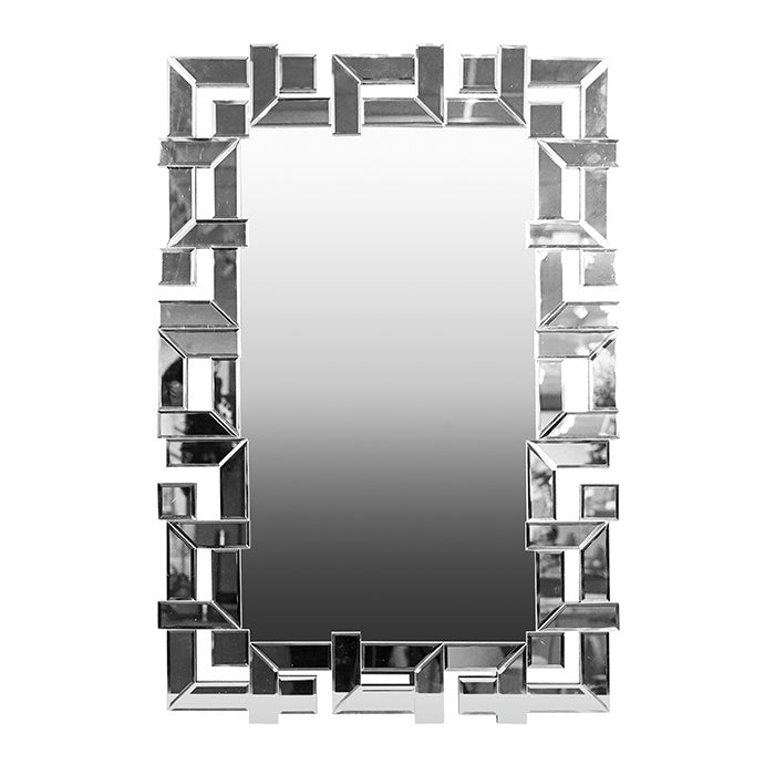 DUMO Silver Rectangular Wall Mirror Link Edge