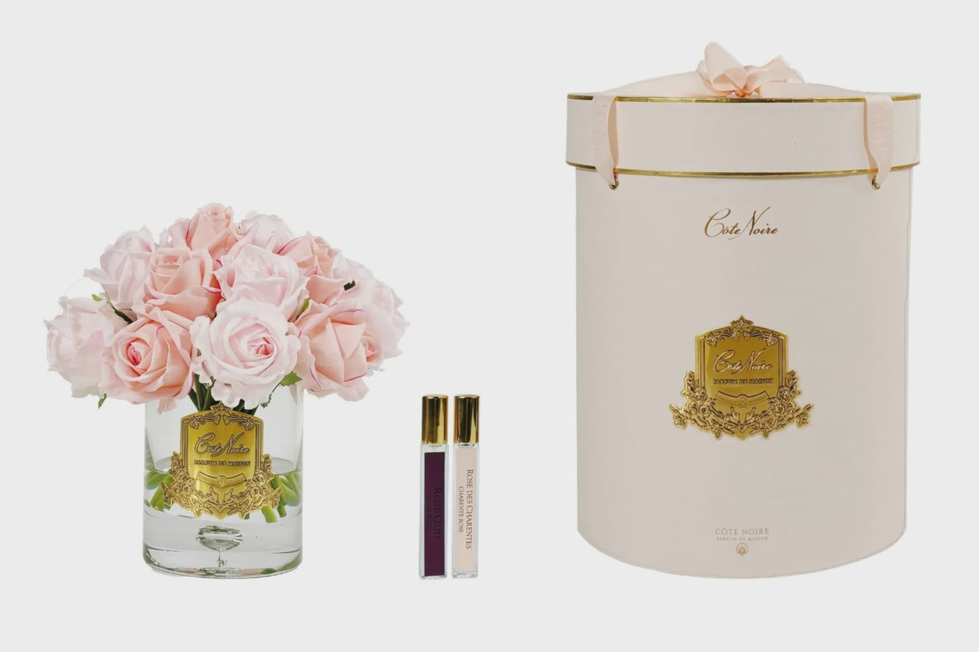 Luxury Grand Rose Bud Bouquet - Mixed Pink - Gold Badge