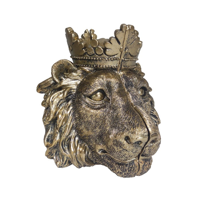 REMY Gold Resin Lion Head Bookends