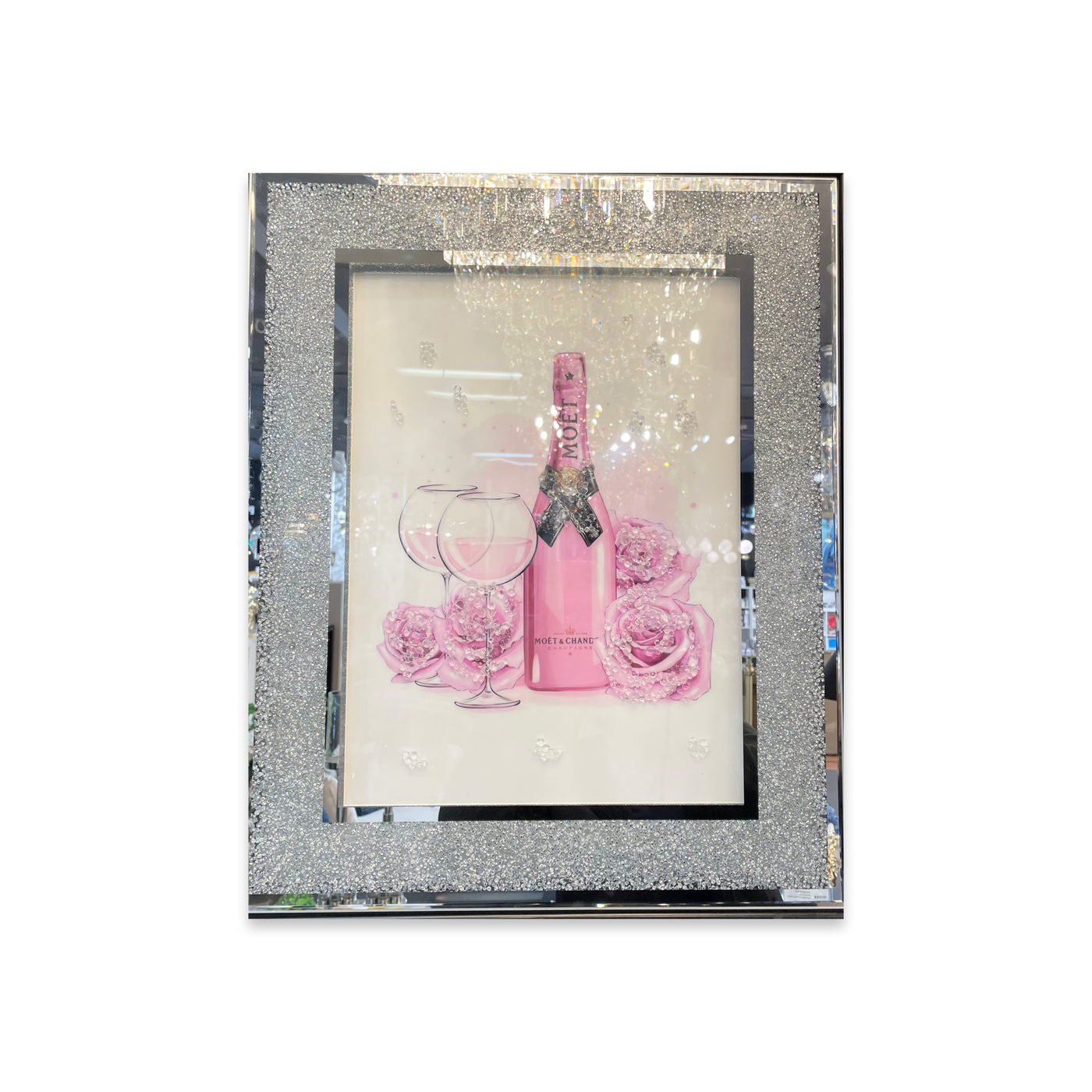 PINK CHAMPAGNE CRYSTAL WALL ART