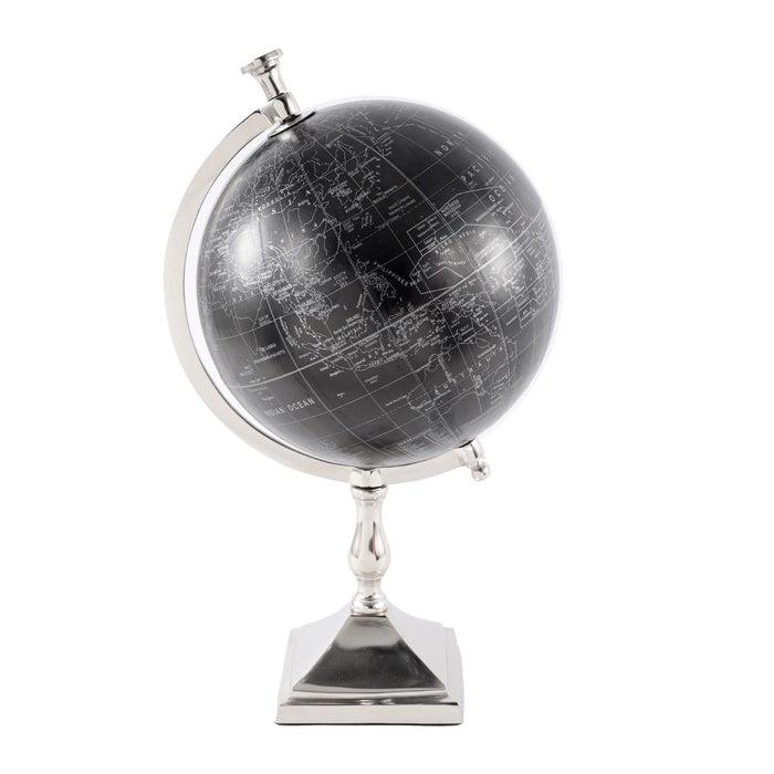 Galvin Black Globe On Silver Ally Stand