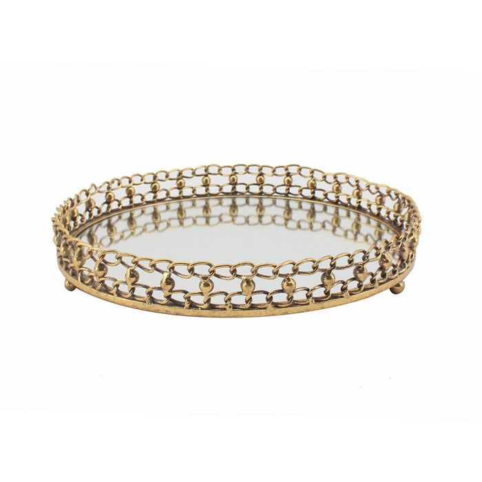 Waterloo Gold Iron Round Tray (Small)