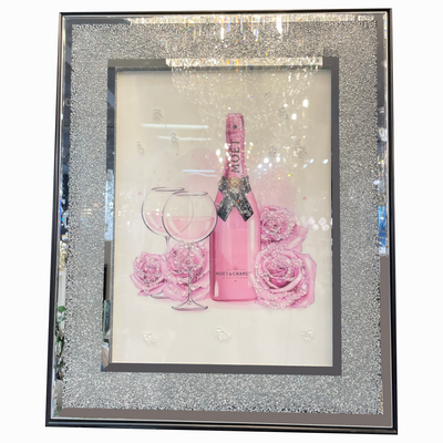 PINK CHAMPAGNE CRYSTAL WALL ART