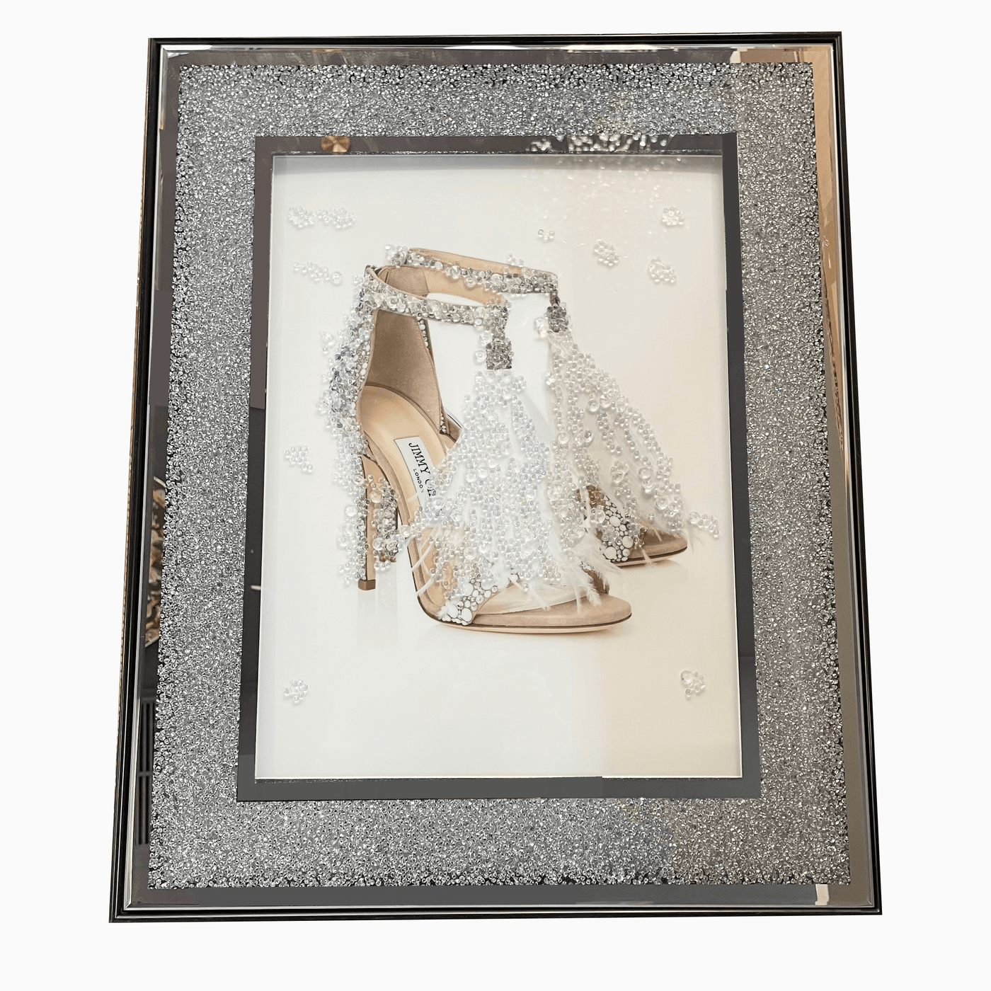 WHITE STILLETOS CRYSTAL WALL ART