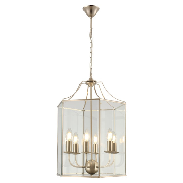 Anton 6Lt Pendant - Large (Satin Chrome)
