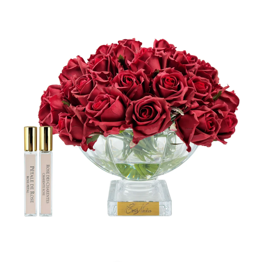 Cote Noire Luxury Centrepiece 37 Rose Bud Bouquet - Red & Gold badge