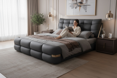 Orleans King Size Leather Bed