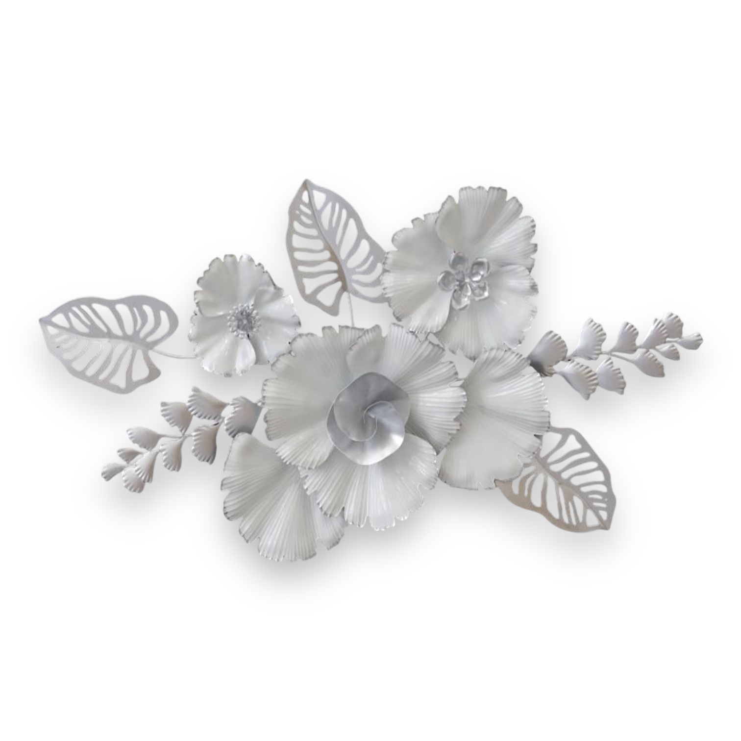 White Flower Metal Wall Art – Hollywood Interiors