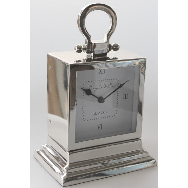 Small Stepped Mantle Clock Nickel