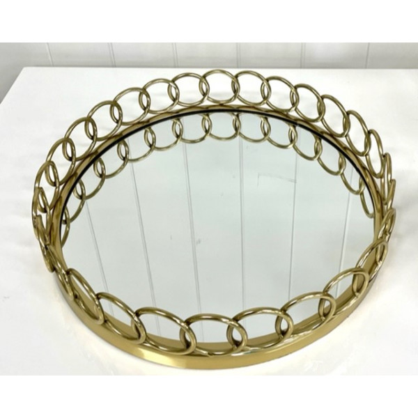 Gold Loop Mirror Tray