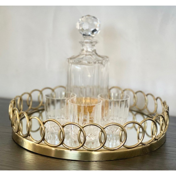 Gold Loop Mirror Tray