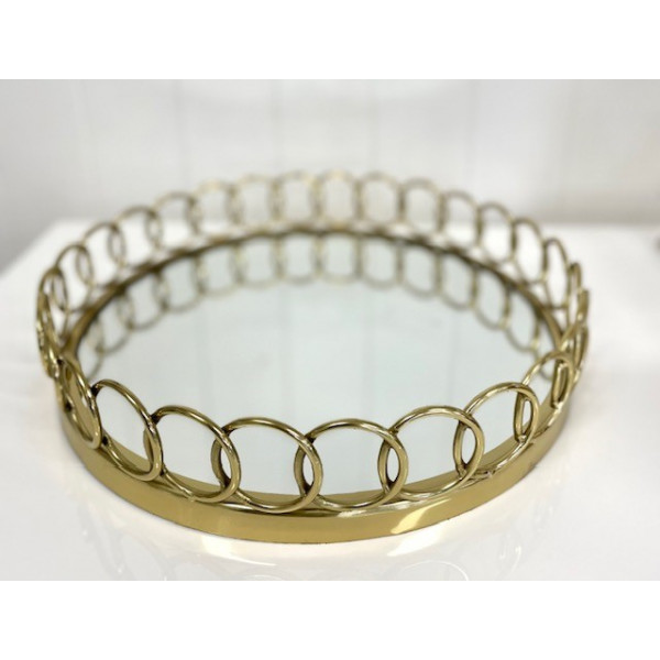 Gold Loop Mirror Tray