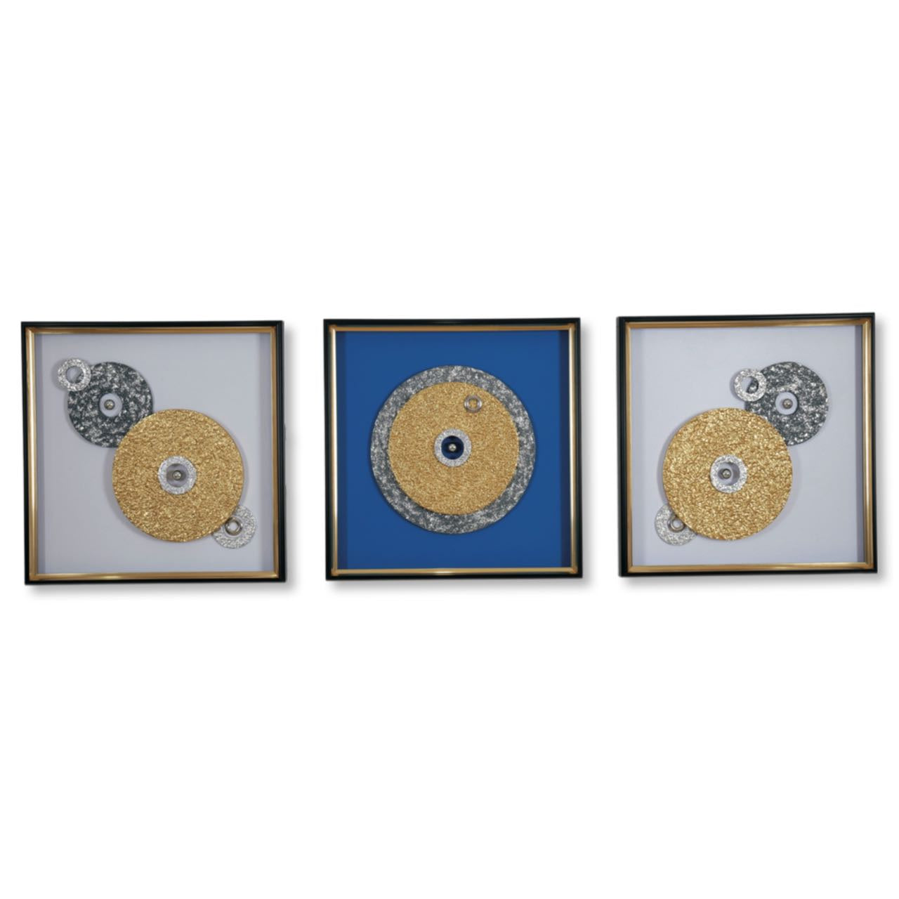 Golden Disk (Eternal Blue) 3pc wall art
