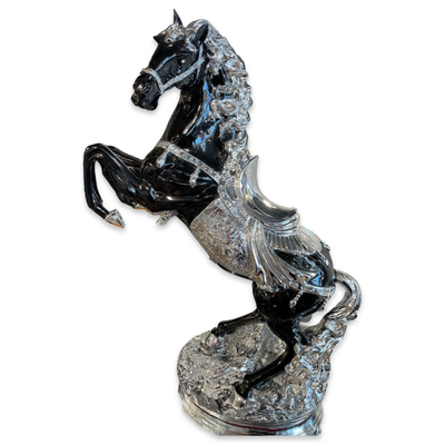 Small Horse Statue  (Black/Silver)