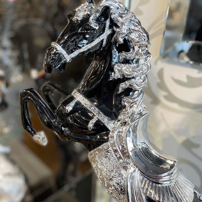 Small Horse Statue  (Black/Silver)