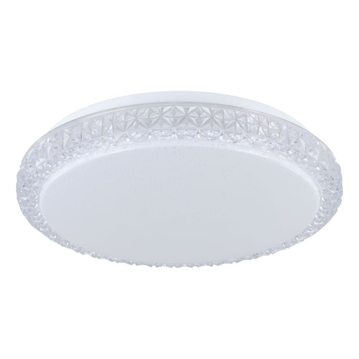 Delilah Oyster 18W LED Tri-col Opal/Crystal Efficiency