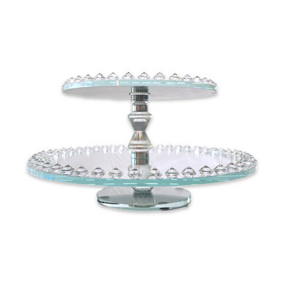 2 tiered crystal Tray (round)