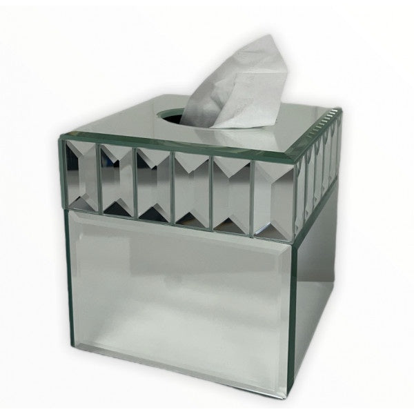 Mirror Tissue Box Cube Faceted