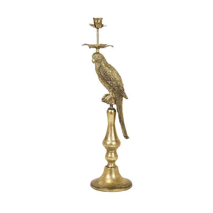 BROPHY METAL GOLD COCKATOO TAPER HOLDER