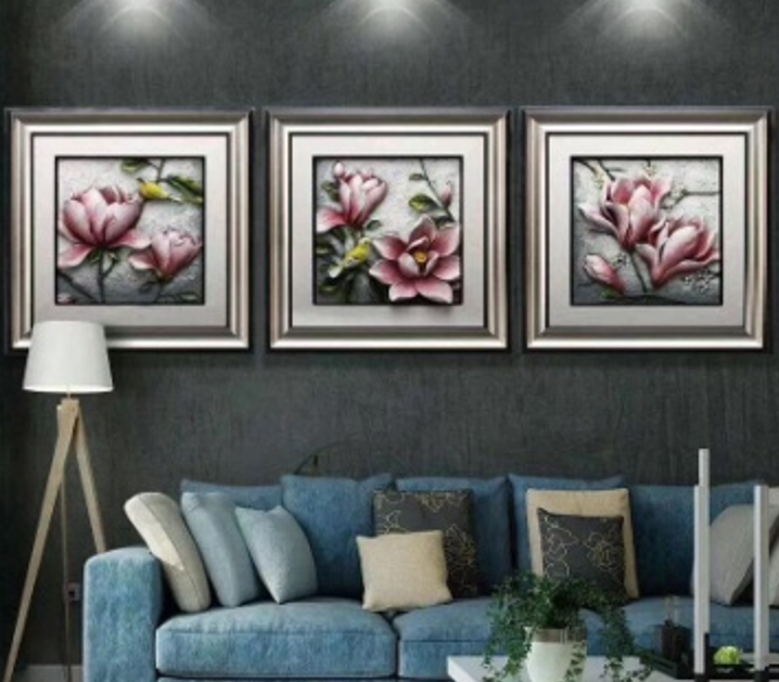 Water Lily 3D Flower Wall Art (3pc)