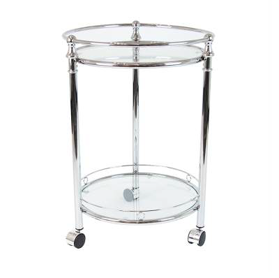 Queen Silver Trolley Clear Glass Round