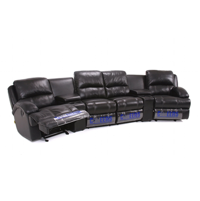Anderson 4 Seater Curved Leather Theatre Lounge