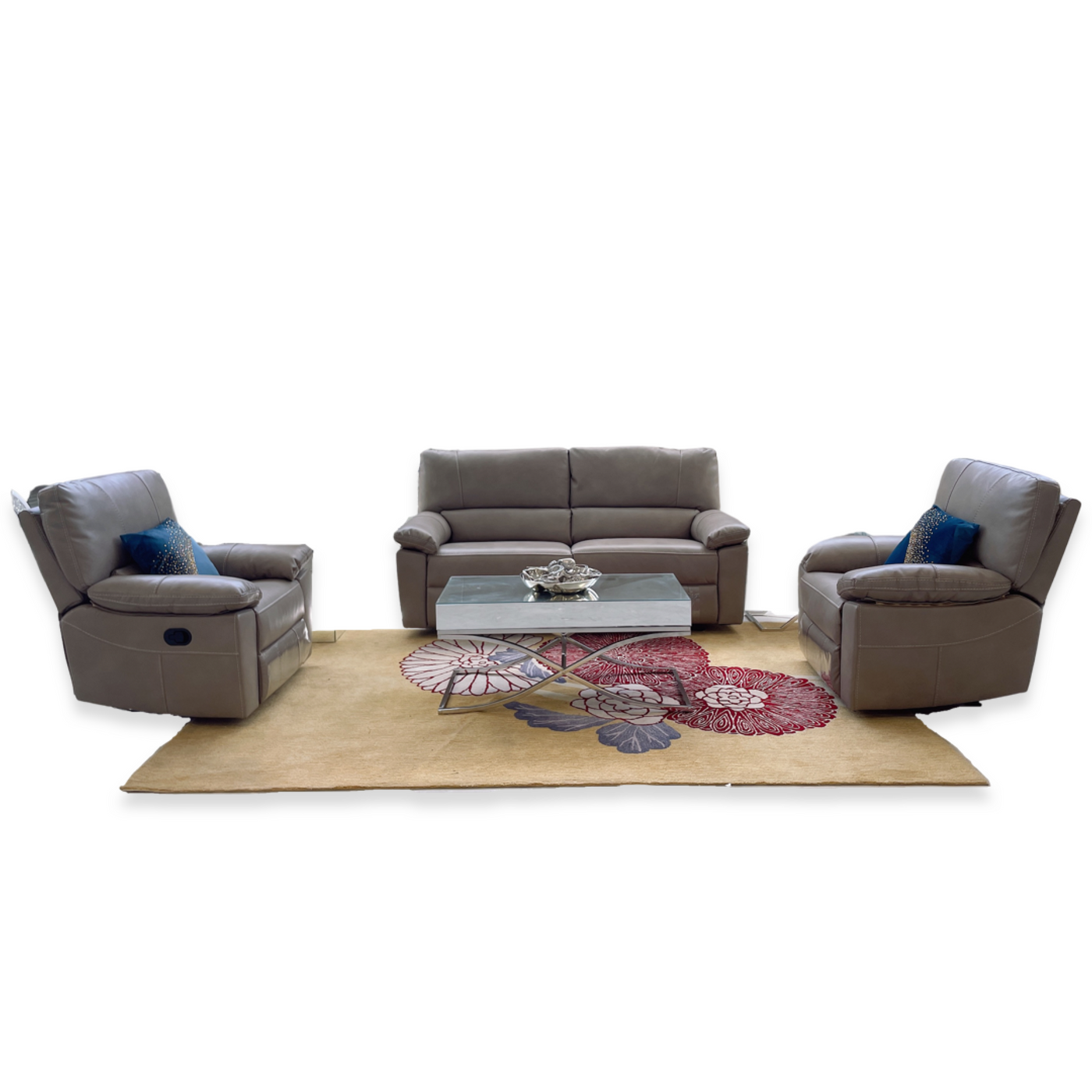 Anna Leather Aire Lounge with Recliners
