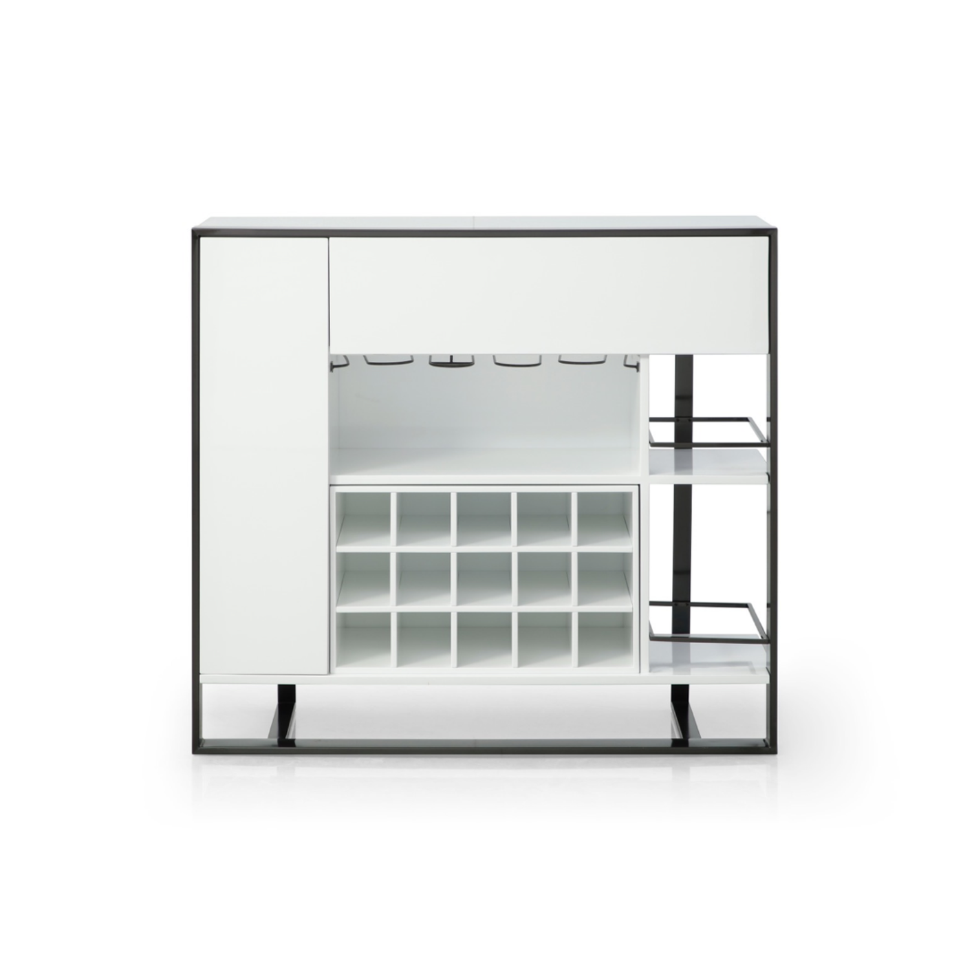 Kori Wine Cabinet - High Gloss White Finish