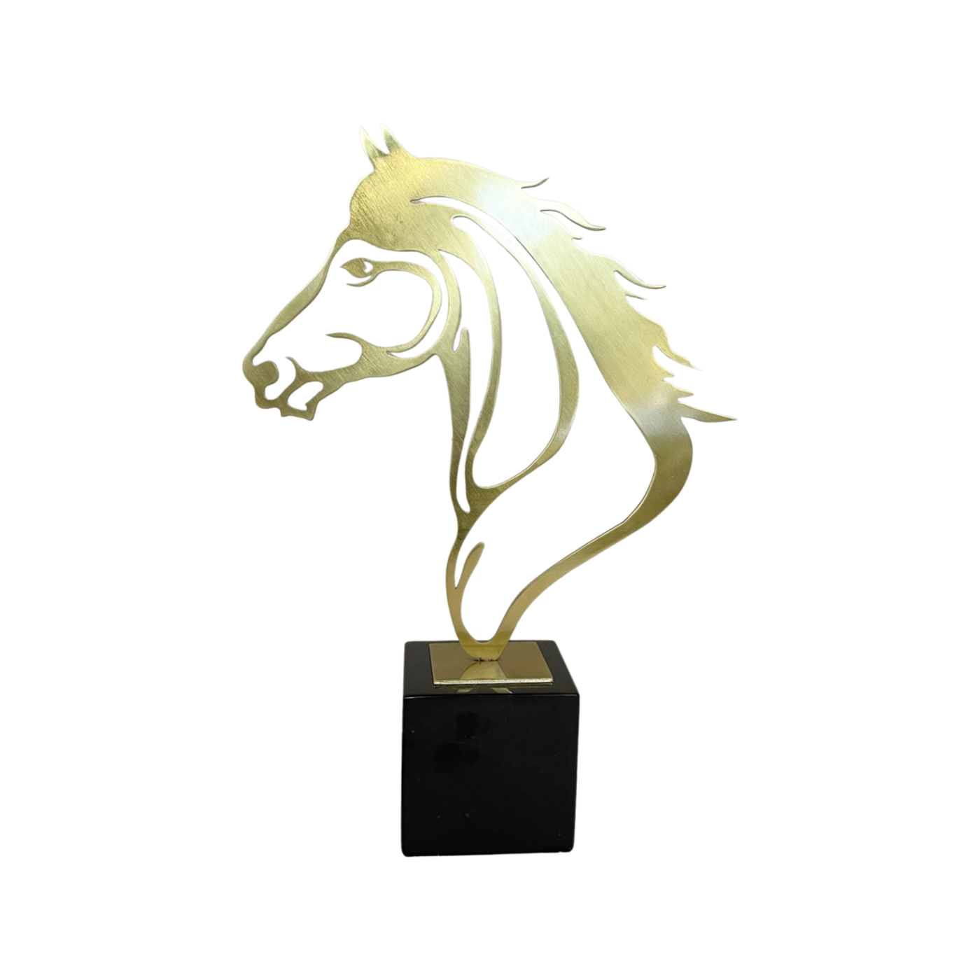 Gold Horse Head Sculpture