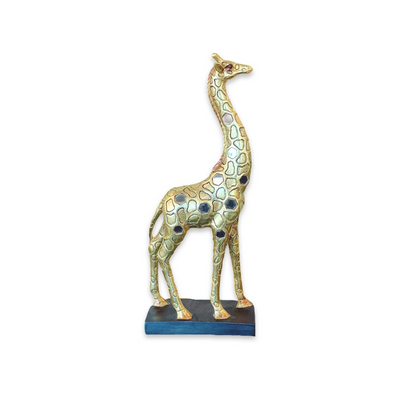 Gold Resin Giraffe with Stand - Small