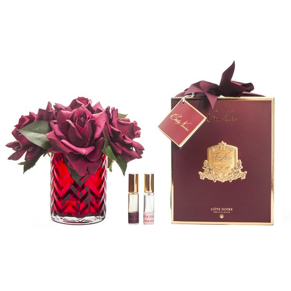 HERRINGBONE FLOWER RED - RED ROSES – Hollywood Interiors