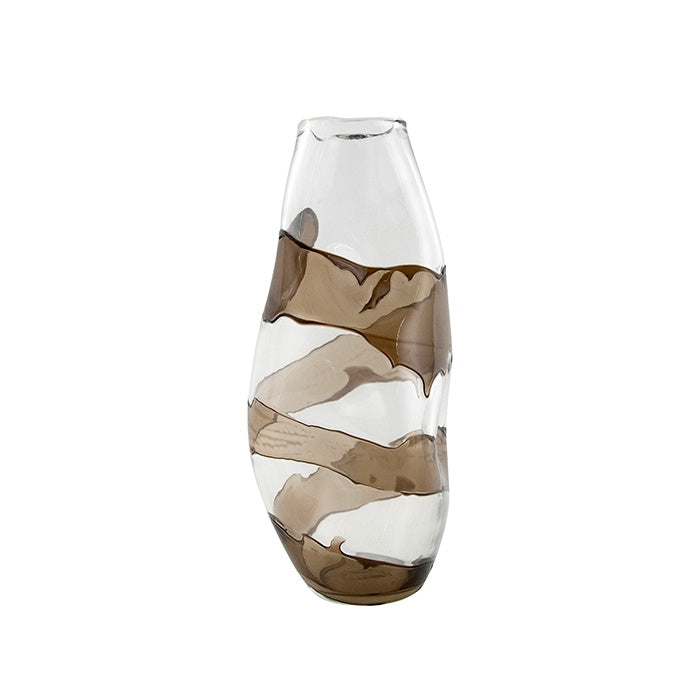 Magda Glass Clear Brown Vase Tall