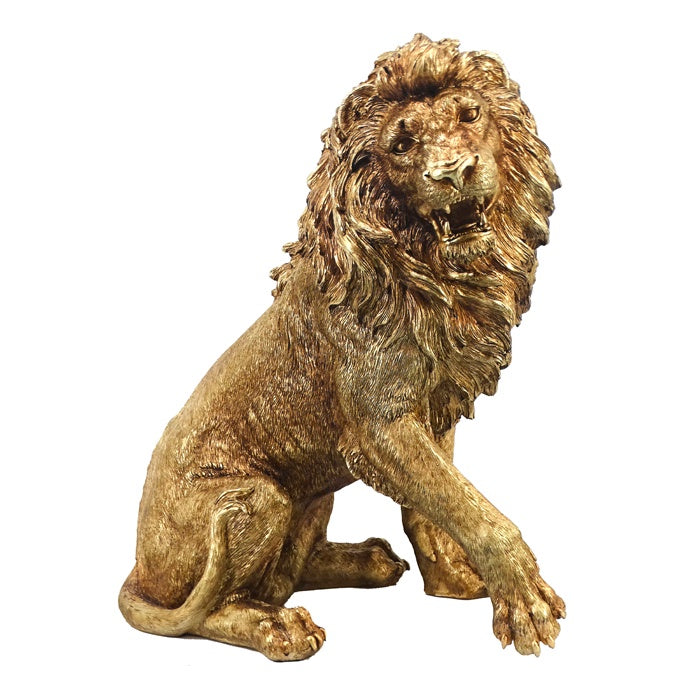 ZAMBIA RESIN GOLD MALE LION XLGE