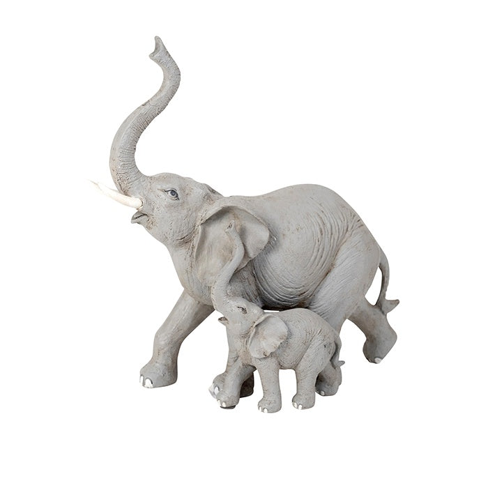GILFORD RESIN GREY ELPHANT MTHER & CHILD