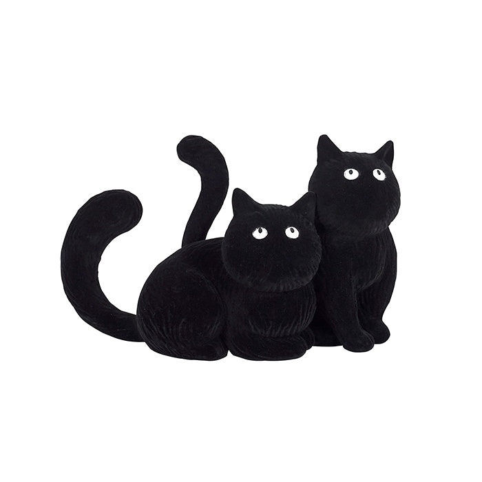 HERMON RESIN BLACK VELVET CATS CUDDLING