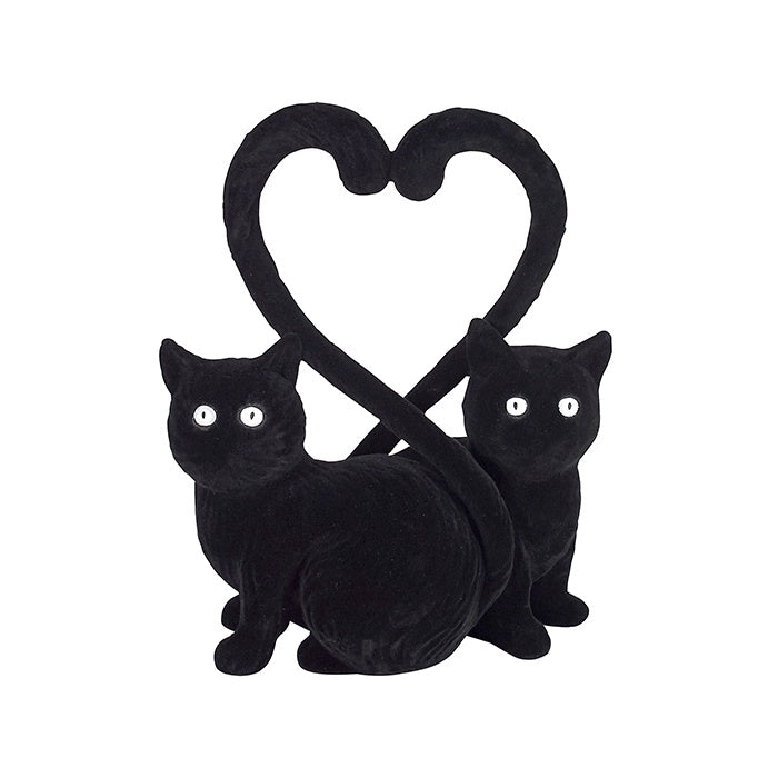 HERMON RESIN BLACK VELVET CAT HEART TAIL