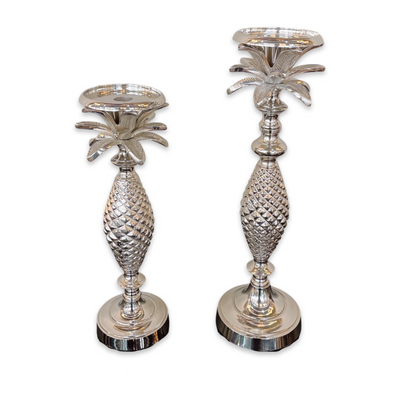 PALM SILVER CANDLEHOLDER SMALL 32CM
