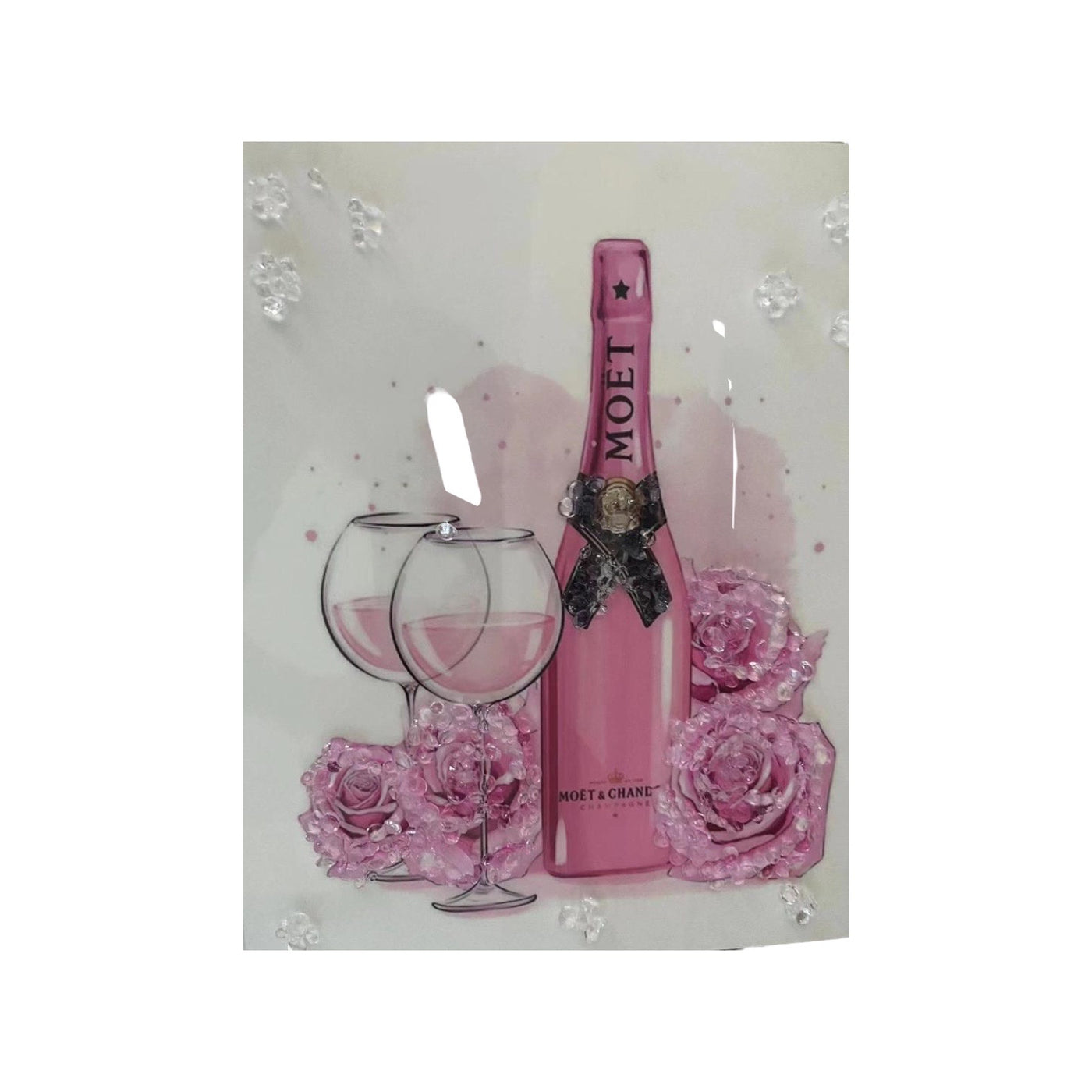 PINK CHAMPAGNE CRYSTAL WALL ART