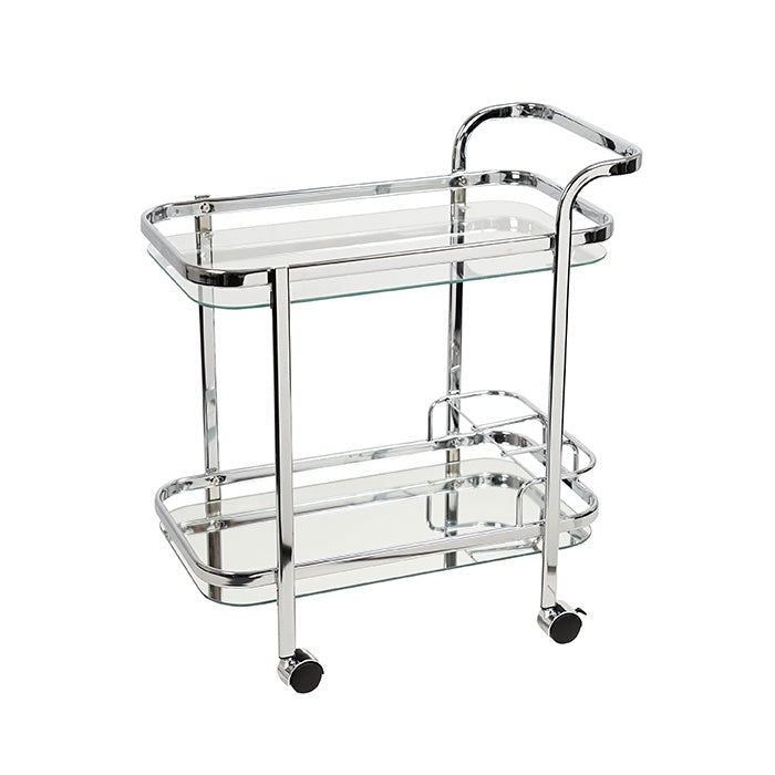 Lounge Silver Mirror Bottle holder Bar Cart