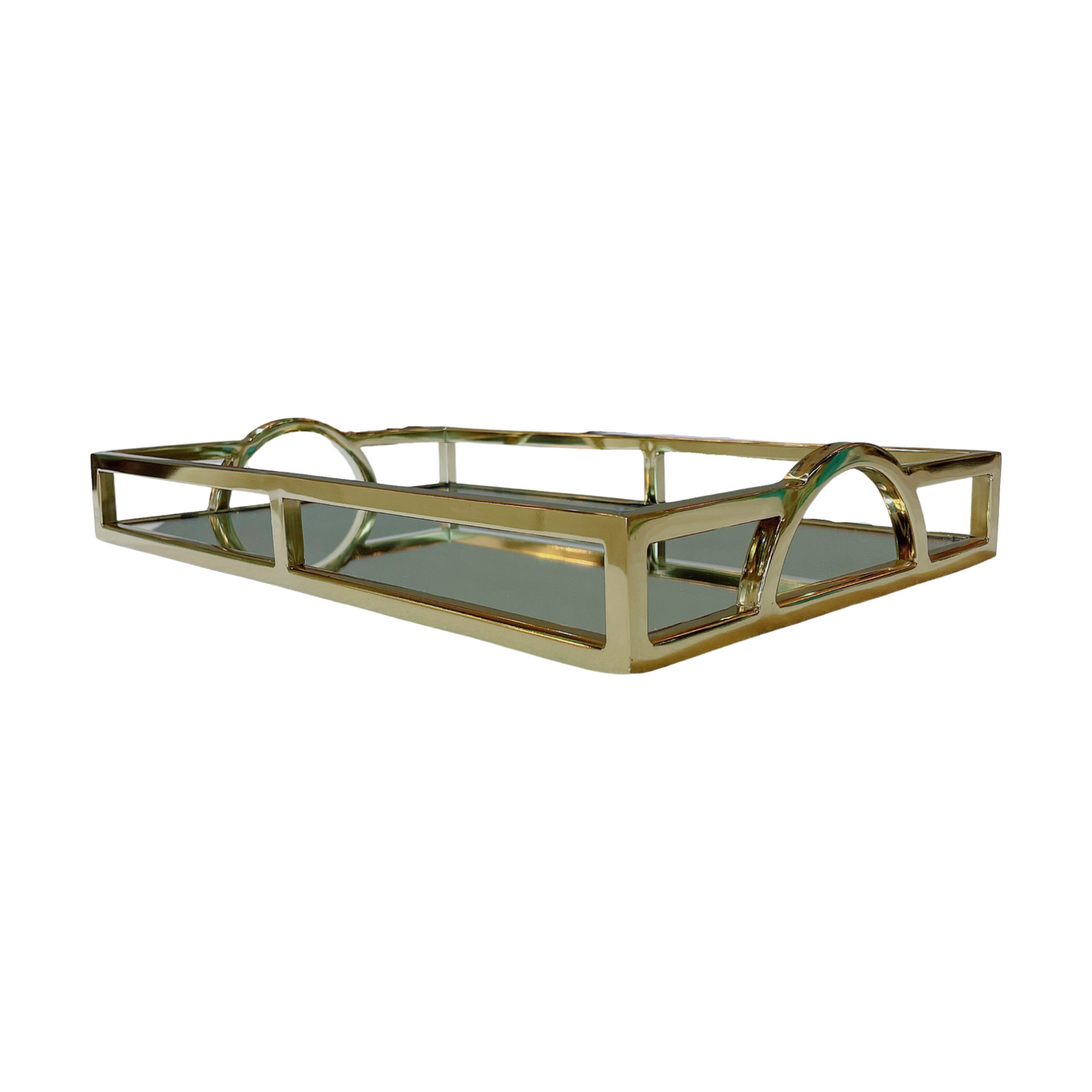 Small Rectangle Arch Handle Tray GOLD