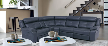 Ronson Leather-Aire Corner Lounge Suite
