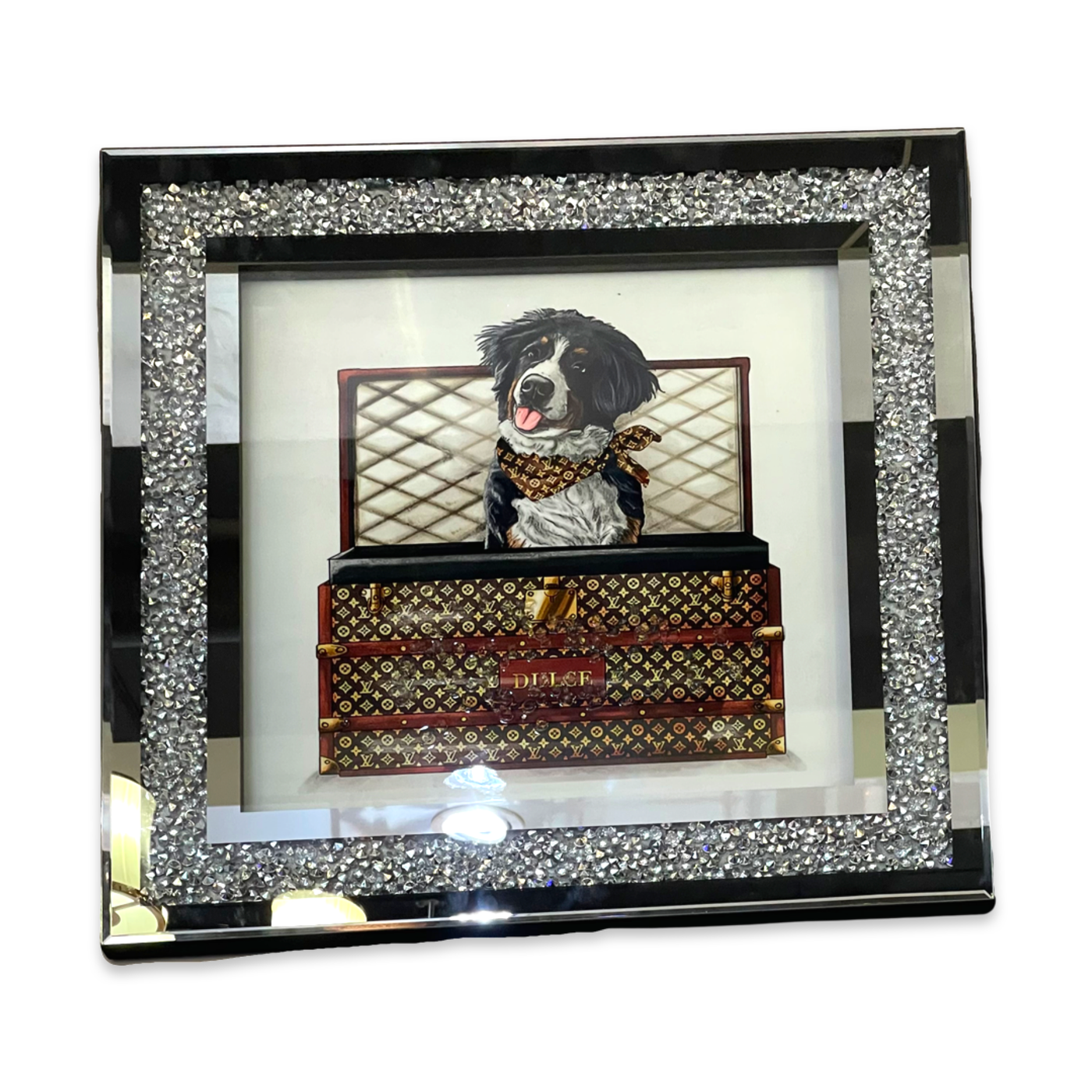 Suitcase & Dog Framed Wall Art
