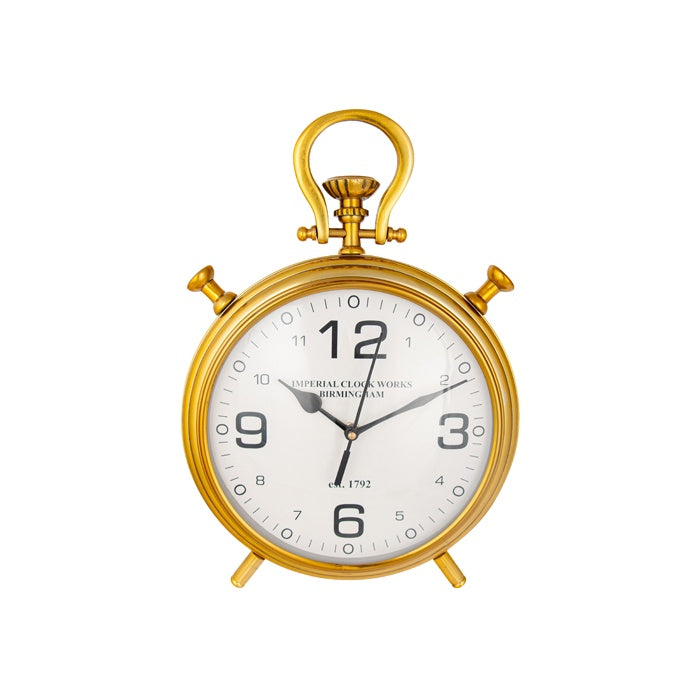 Drake Alloy Footed Clock Gold