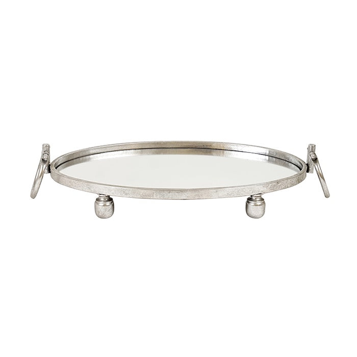 DOVER IRON SILVER MIRROR TRAY OVAL