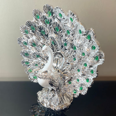 Grace Peacock Sculpture (Silver)